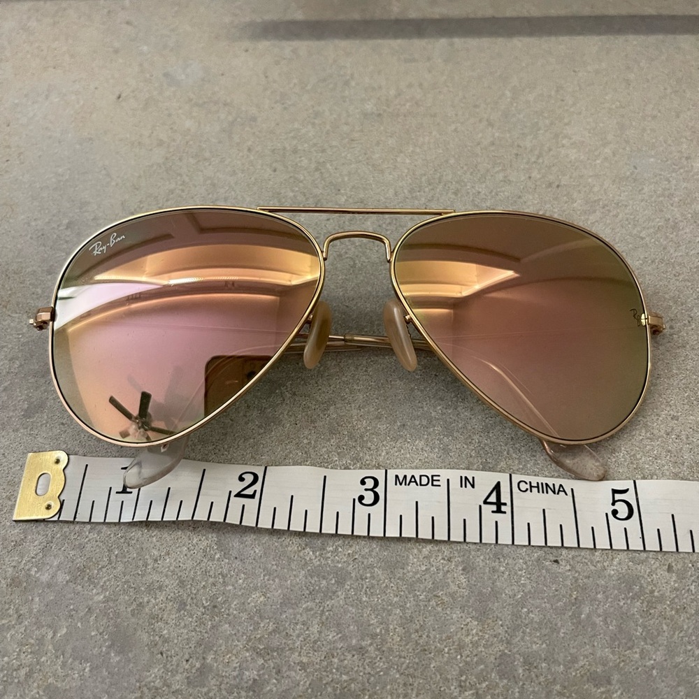Ray-Ban Gold Aviator Sunglasses with Pink Lenses - Picture 6 of 8